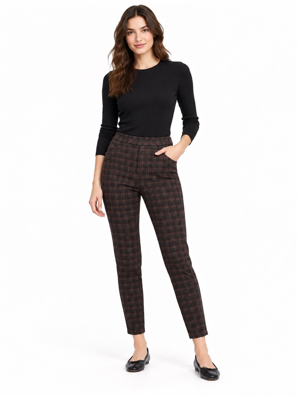 Anthropologie Sanctuary Brown and Black Plaid Skinny Pants